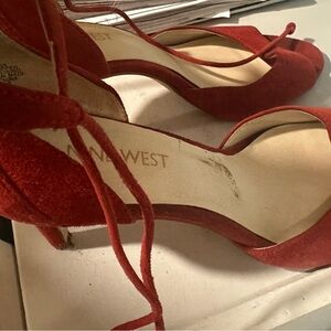 Nine West Red Suede Heels
